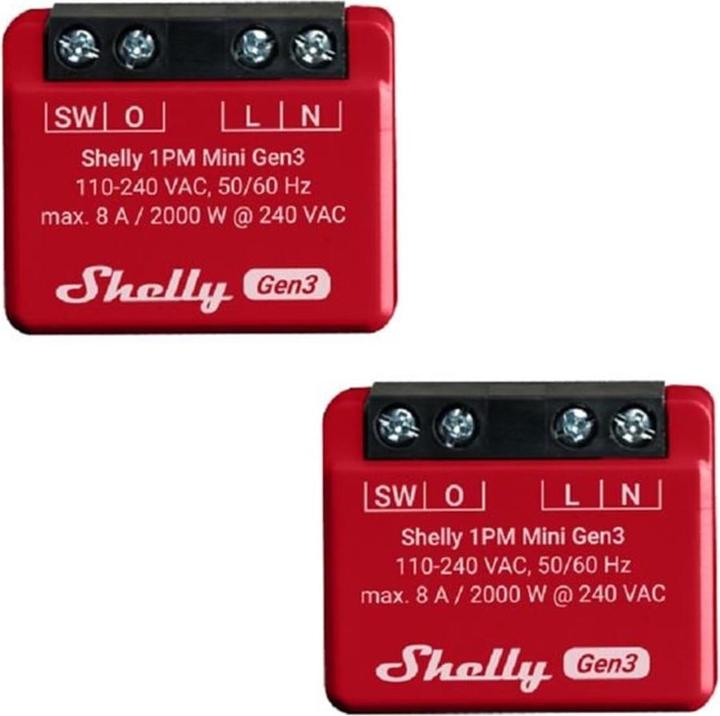 Image du produit Shelly 1PM Mini Gen3 x2 (Actionneur de commutation)