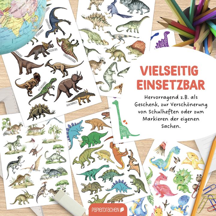 Immagine prodotto Papierdrachen Stickerblock Dinosaurier (100 Adesivo)