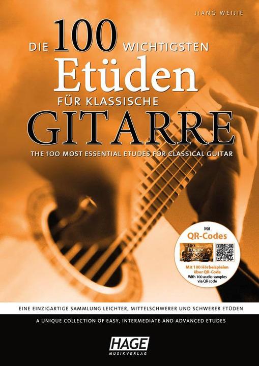 Produktbild Die 100 wichtigsten Etüden für klassische Gitarre mit 2 CDs (Deutsch, Helmut Hage, Jiang Weijie, 2012)