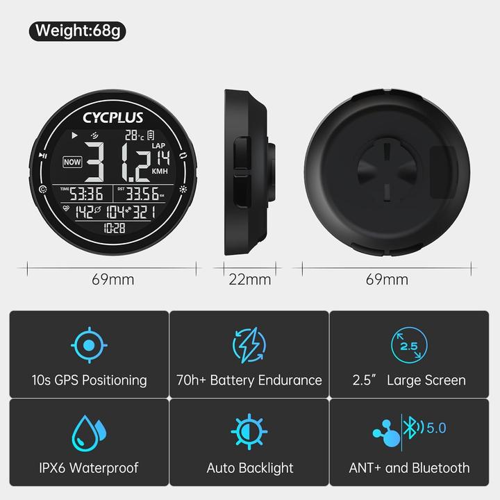 Produktbild Cycplus Kabelloser Velocomputer M2W