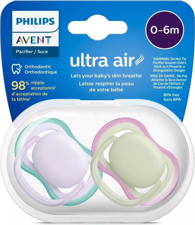 Actual product image Philips Avent ultra air SCF085/24 Soother (2x, 0 - 6 Months)