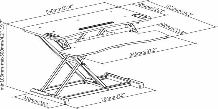 Actual product image Reflecta ERGO Sit-Stand Workstation DS950 black