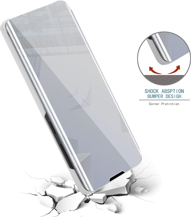 Actual product image Cadorabo Book Smart View Mirror Cover (Samsung Galaxy M02, Samsung Galaxy A02)