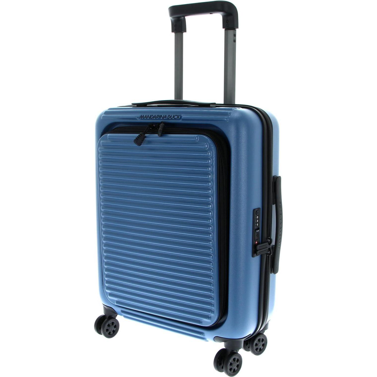 Mandarina Duck Blu/Grigio Valigia, Trolley Cabina Con Tasca Frontale, (32 L)