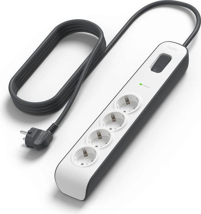 Actual product image Belkin Steckdosenleiste 4-fach 2 Meter Netzkabel BSV400vf2M-V2 (4x, CEE 7/3, 2 m)
