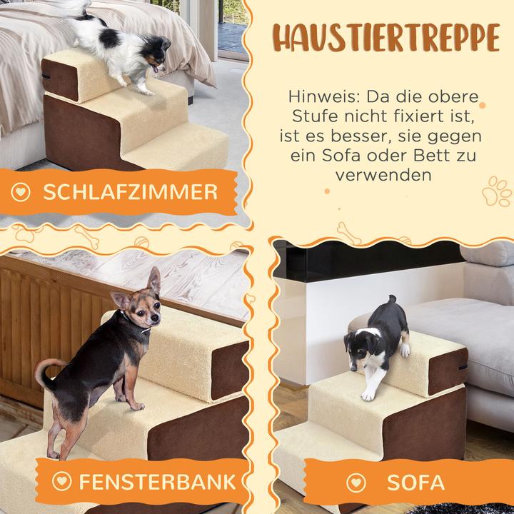 Actual product image PawHut Dog stairs with plush (Dog)