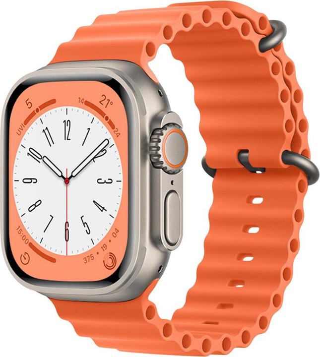 Image du produit Techsuit - Watchband (W038) - Apple Watch 1/2/3/4/5/6/7/8/9/10/SE/SE 2 (38/40/41/42mm) - Orange (Silicone)