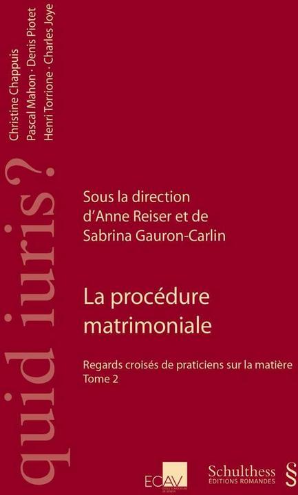 Produktbild La procédure matrimoniale (Französisch, Anne Reiser, Sabrina Gauron-Carlin, 2019)