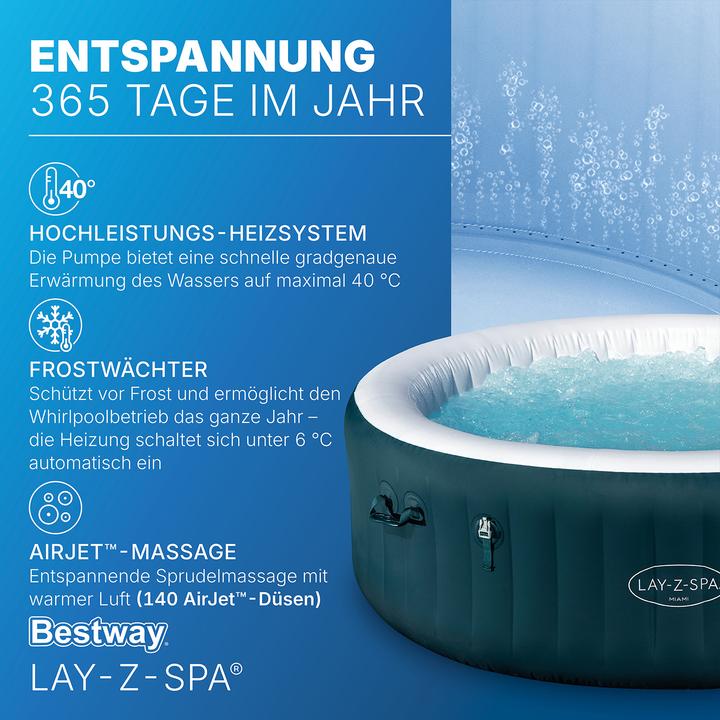 Produktbild Bestway LayZSpa Miami AirJet Whirlpool für 56 Personen (6 Personen)