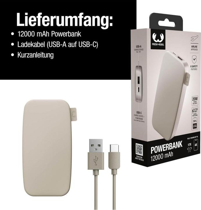 Actual product image Fresh'N Rebel Powerbank (12000 mAh, 20 W, 44.40 Wh)