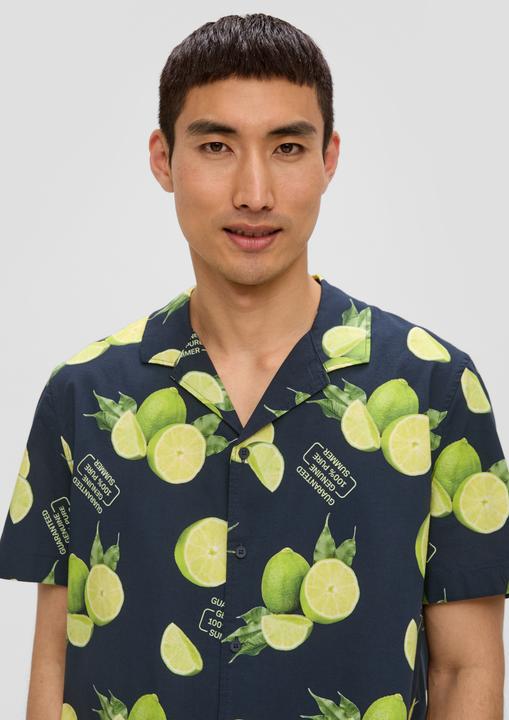 Produktbild S.Oliver Hemd Kurzarmhemd aus Viskosemix mit All-over-Print (L)