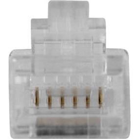 Thumbnail - ACT RJ12 (6P/6C) modulaire connector for flat cable. Unit: Bag 25 pcs, Server Zubehör, Weiss