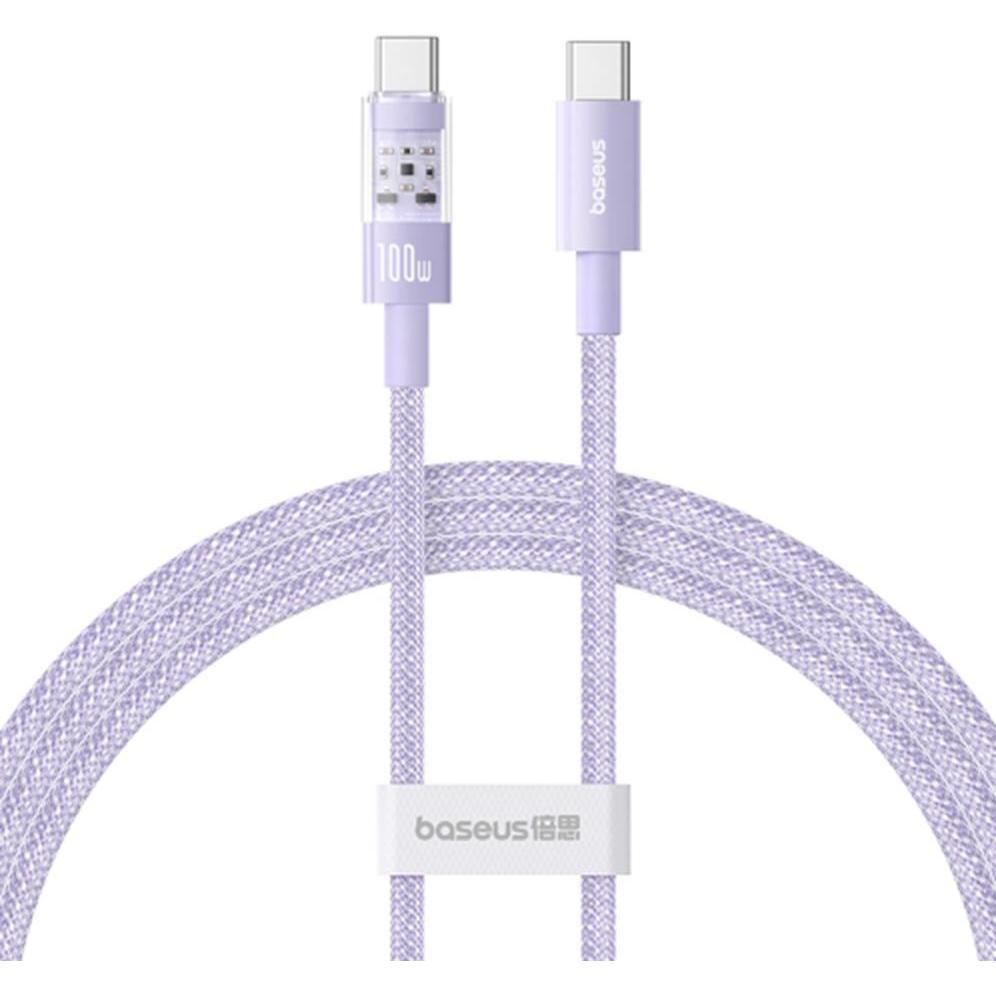 Baseus Gem USB C auf USB C Schnellladekabel 2 m 100 W Lila (2 m), USB Kabel