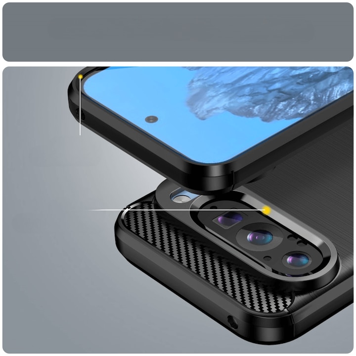 Produktbild Cover-Discount Google Pixel 9 / 9 Pro - Metall Carbon Look Hülle (Google Pixel 9 Pro Fold, Google Pixel 9)