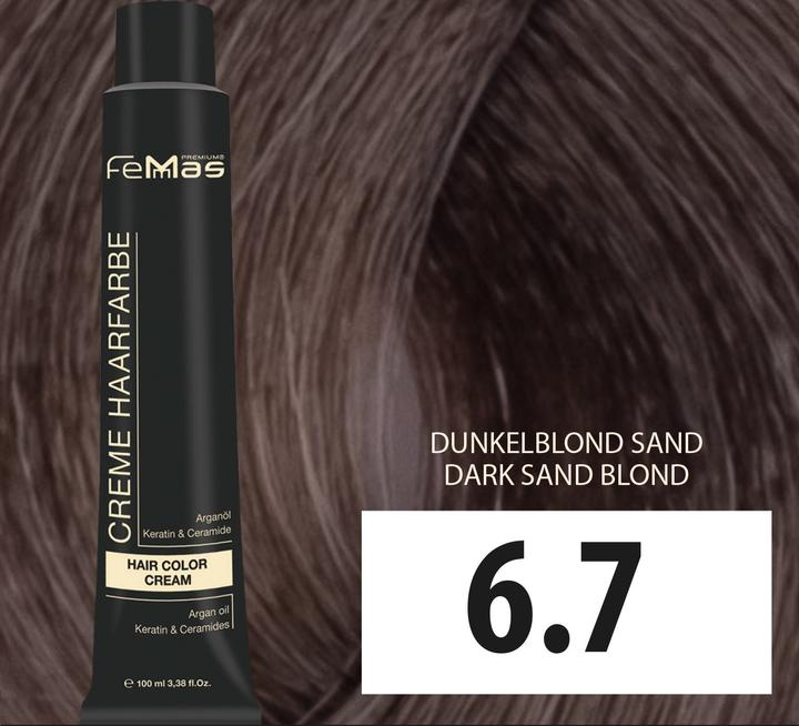 Image du produit FemMas 6.7) Coloration cheveux blond foncé sable 100ml (Sable blond foncé)