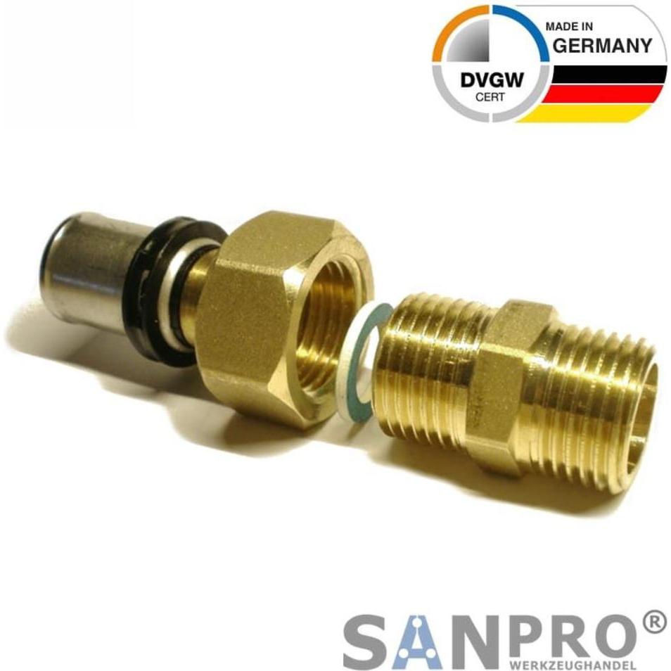 Thumbnail - Sanpro, Rohrverbindungstechnik, THPRESS Pressfitting Übergangsverschraubung Aussengewinde 16x2 - 1/2" (Rohrverschraubung...