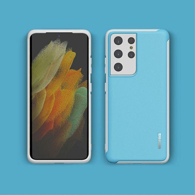 Thumbnail - MU Style Macaron Series Plastik Hülle (Samsung Galaxy S21 Ultra), Smartphone Hülle, Blau