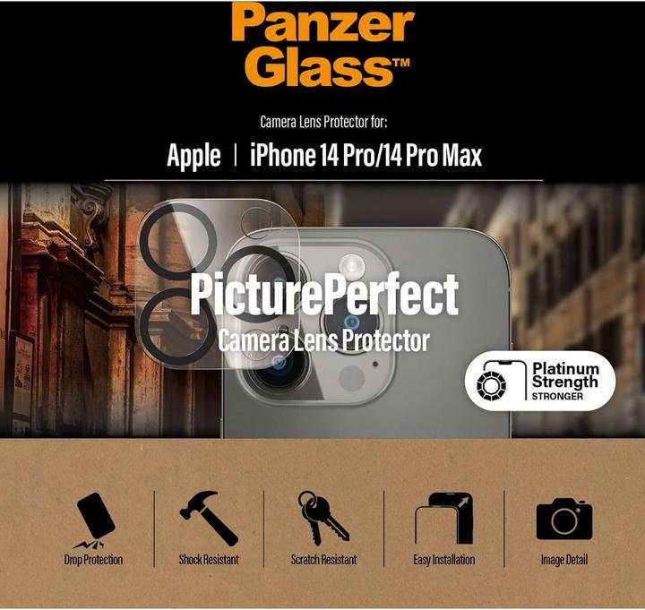 Actual product image PanzerGlass Camera Protector iP 6.1/6.7 inch Pro 2022 (1 Piece, Apple iPhone 14 Pro Max, Apple iPhone 14 Pro)
