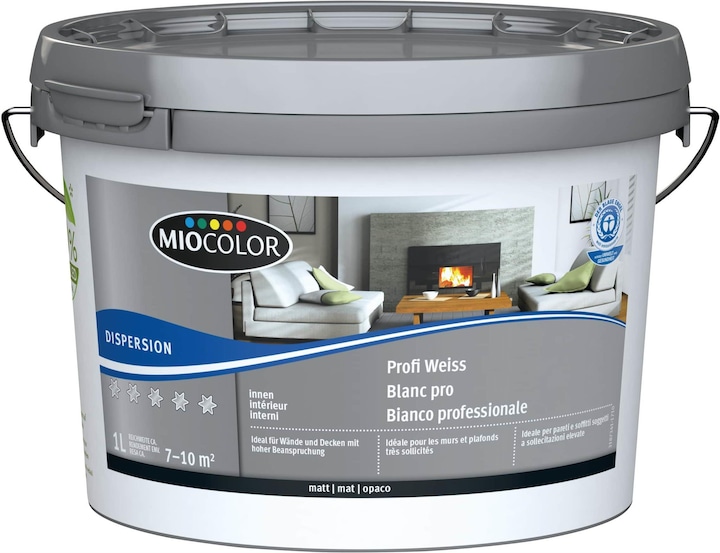 Produktbild Miocolor Profi-Dispersionsfarbe (Weiss, 1 l)
