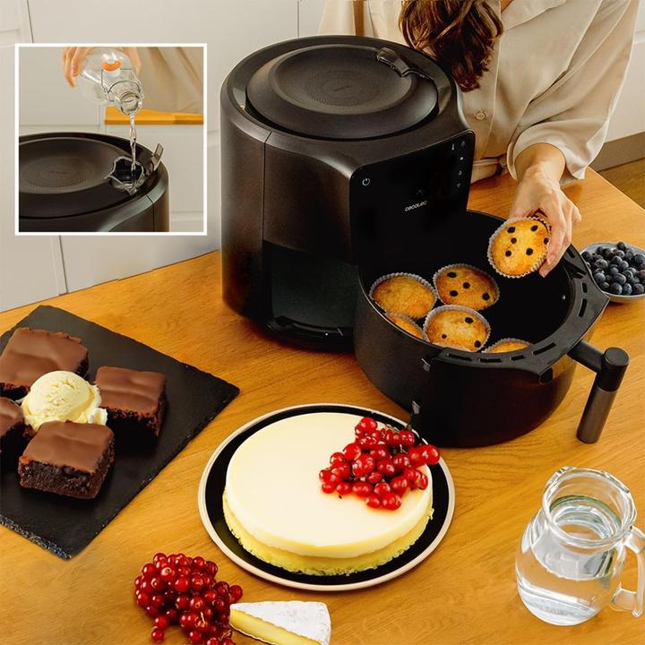Immagine prodotto Cecotec Friggitrice ad aria senza olio con spruzzo automatico, controllo touchscreen, autopulizia, 8 menu