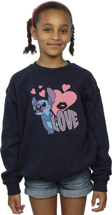 Produktbild Lilo & Stitch Love Hearts Sweatshirt Mädchen (128)