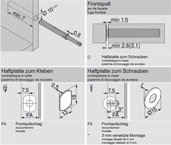 Produktbild Blum TIP ON 956A mit Magnet, lang