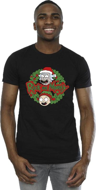 Actual product image Rick And Morty Mens Christmas Wreath T-Shirt (4XL)