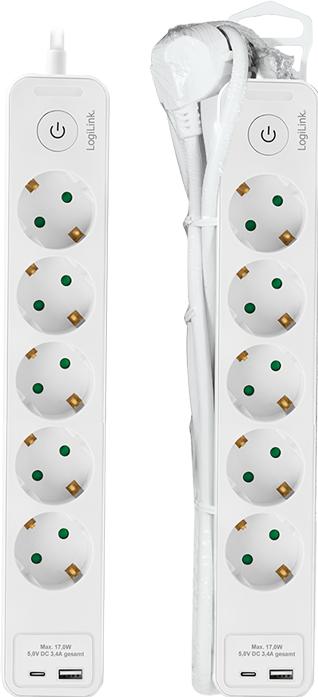 Produktbild LogiLink LPS280U (5x, CEE 7/3, 1.50 m)