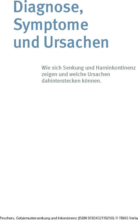 Produktbild Frauengesundheit: Gebärmuttersenkung und Inkontinenz (Deutsch, Ursula Peschers, 2024)