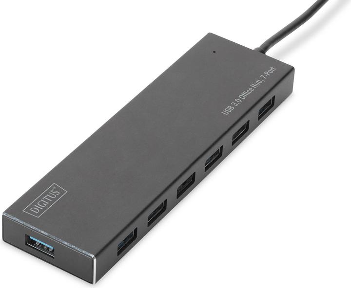 Digitus Hub 7-port USB 3.0 SuperSpeed, Power Supply, HQ aluminum (USB-A, 7 Ports)