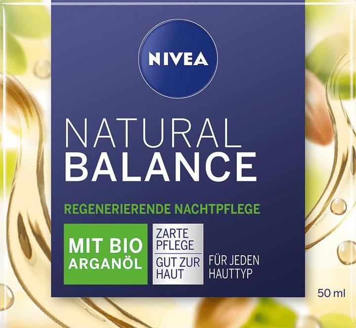 Immagine prodotto NIVEA Crema idratante con olio di argan, olio di jojoba e mandorle per la notte per tutti i tipi di (50 ml)