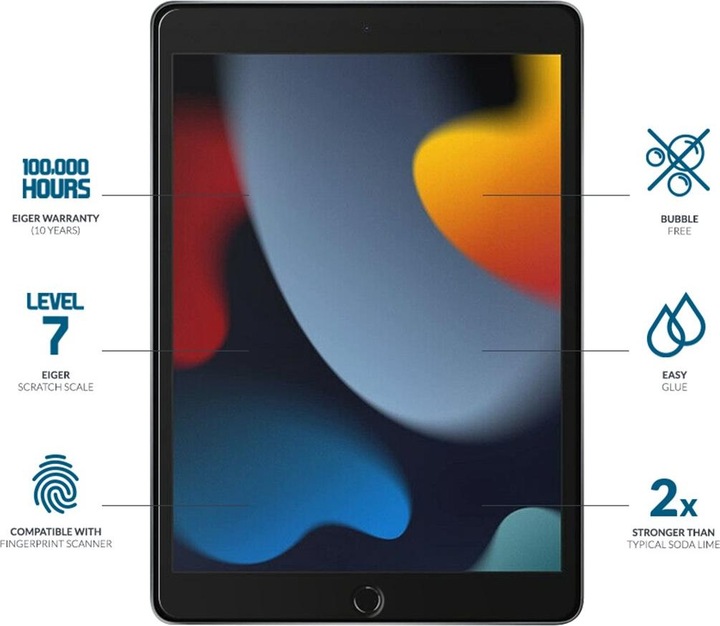 Actual product image Eiger Mountain Glass Clear Tablet (1 Piece, iPad 2019 (7th gene))