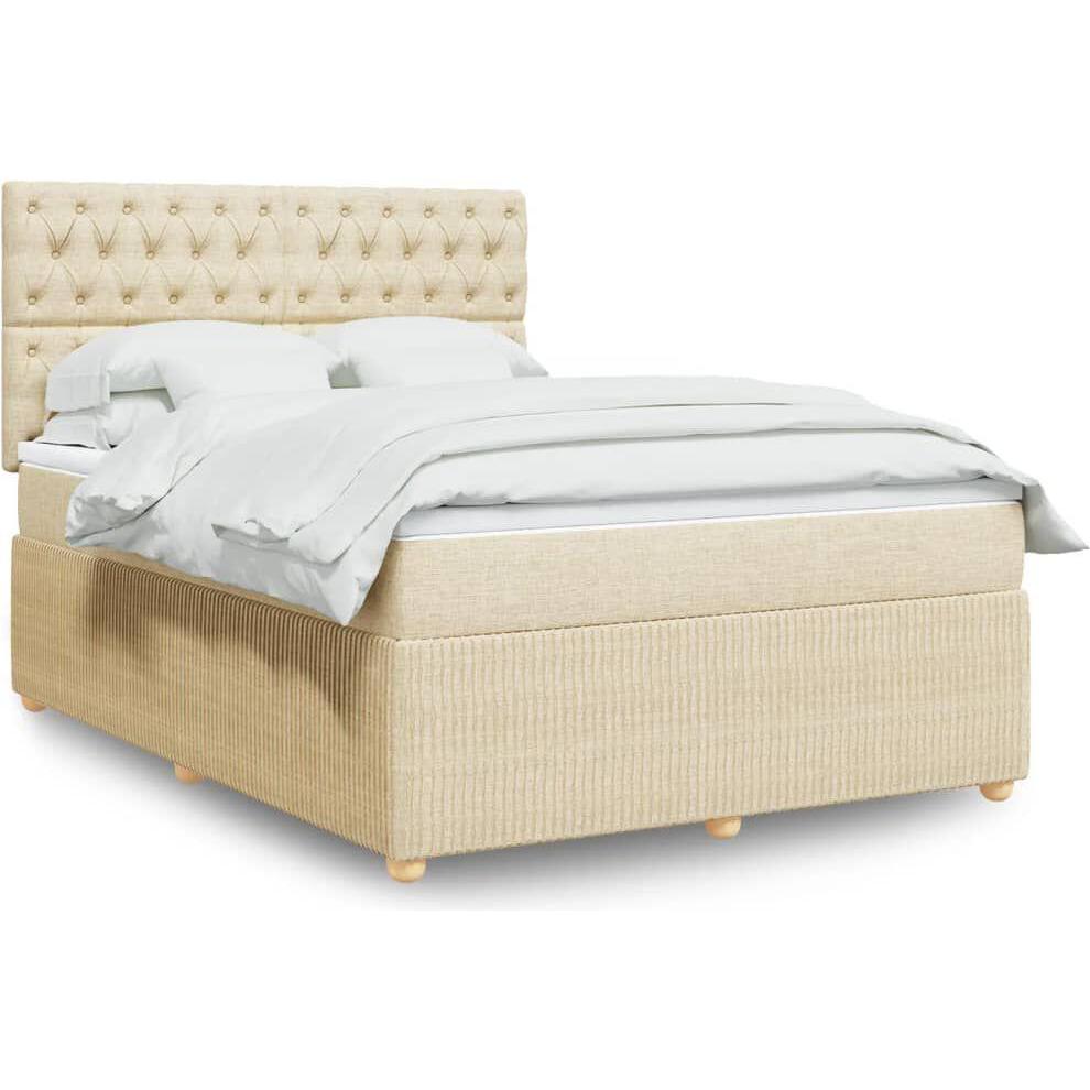 VidaXL, Bett, Bo x springbett mit Matratze 140 x 200 cm Stoff (140 x 200 cm)