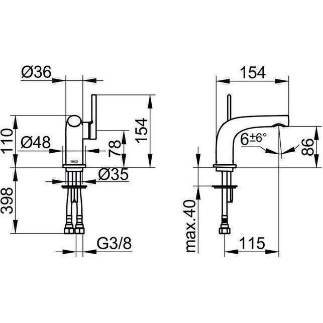 Thumbnail - Keuco, Badarmatur, EH-WT-MI 80 EDITION 400 o ZAG Sw-chr gebü