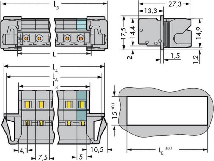 Actual product image Wago 1-wire pin header