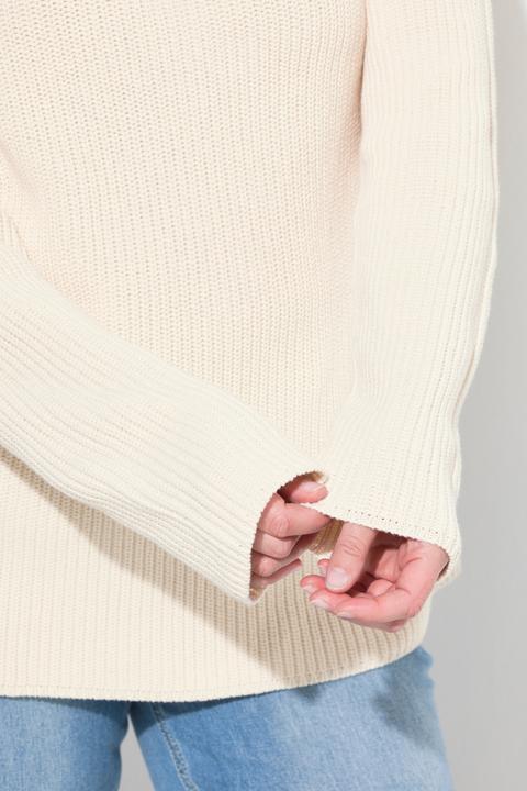 Produktbild Ulla Popken Pullover, Struktur, Schalkragen, Langarm (60)