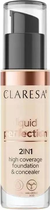Claresa Liquid Perfection 2In1 Concealer & Foundation With Matte Finish Liquid 102 Warm Medium 34G (102 Warm Medium)