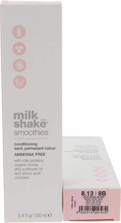 Actual product image Milk_Shake MilkShake Smoothies Semi Permanent Colour 8.13 - Light Beige Blonde 100ml (8.13 - Light Beige Blonde)