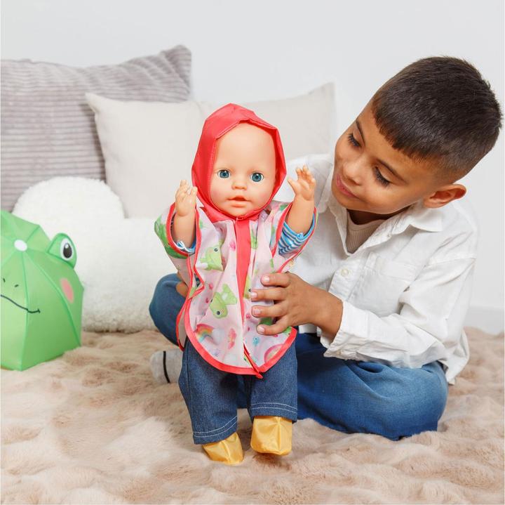 Produktbild Heless Regenanzug für Puppen mit Regenmantel, Regenschirm und Stiefeln – Grösse 28–35 cm