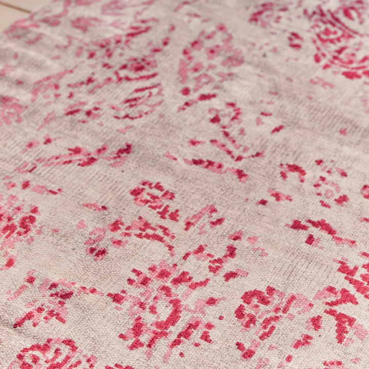 Image du produit Loberon Tapis Arica rose/blanc (140 x 200 cm)