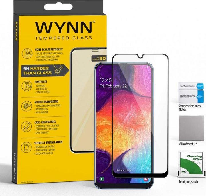 Produktbild Wynn Electronics Full Coverage 3D Schutzglas Samsung Galaxy A50 (1 Stk., Samsung Galaxy A50)
