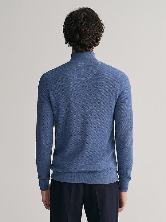 Image du produit GANT Pull Homme Coton Demi-Zip Bleu Denim Mélangé (S)