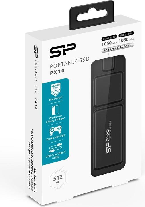 Actual product image Silicon Power 512GB Portable Stick SSD USB 3.2 PX10 Black (0.51 TB)