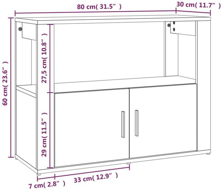 Produktbild vidaXL Sideboard (80 x 80 x 60 cm)