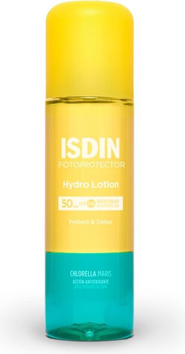 Actual product image Isdin FOTOPROTECTOR hydro lotion bifásico SPF50+ 200 ml (Suntan cream, SPF 50, 200 ml)