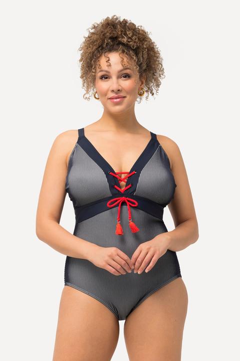 Produktbild Ulla Popken Badeanzug, Streifen, Softcups, Träger verstellbar (60)