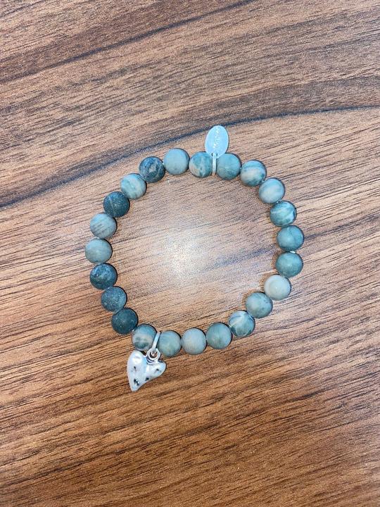 Immagine prodotto Andreani Bracciale con ciondolo a forma di cuore realizzato in vera giada naturale (8 cm)