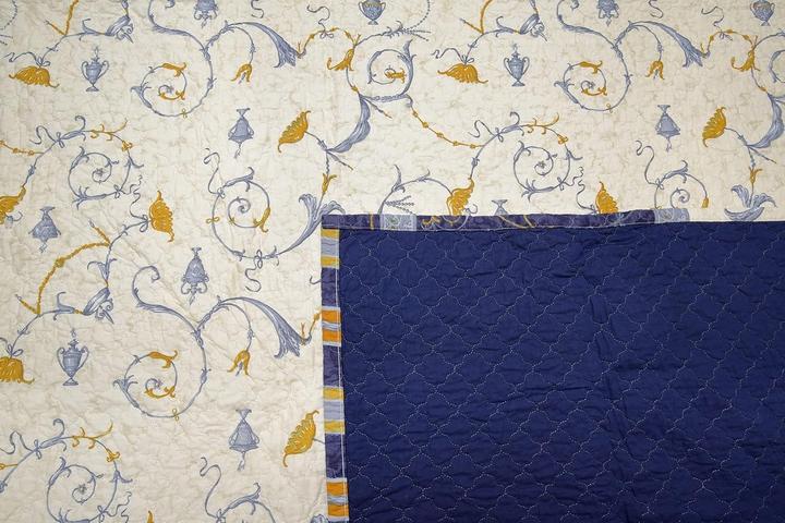 Produktbild Bassetti OPLONTIS sprei, katoen, blauw, 220x255 (255 x 220 cm)