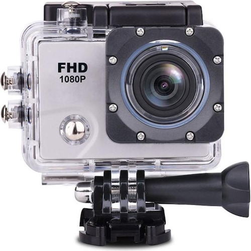 Hurtel DV2400 Full HD Wi-Fi 12Mpx Sportkamera, Weitwinkel wasserdicht + Zubehör – Weiss, Action Cam Zubehör, Weiss