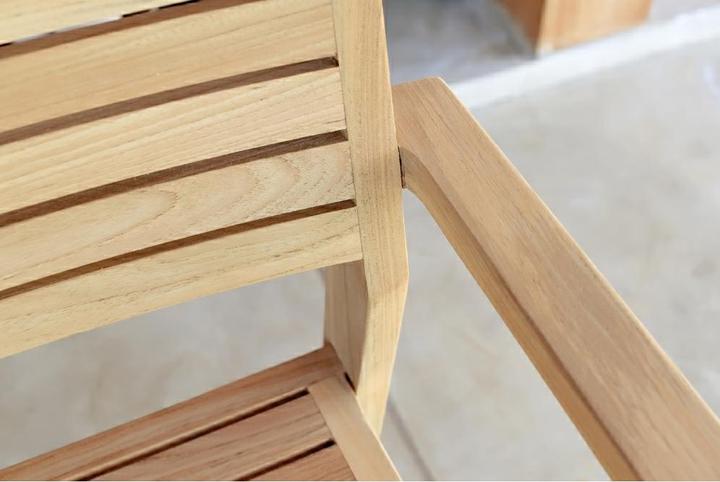 Actual product image Ezeis AQUARIVA Stacking armchair teak with cushion Price for 2 pieces
